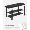 imageSONGMICS Shoe Rack Bench 3Tier Bamboo Shoe Storage Organizer Entryway Bench Holds Up to 286 lb 113 x 197 x 178 Inches for Entryway Bathroom Bedroom Ink Black ULBS001B01Ink Black