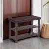 imageSONGMICS Shoe Rack Bench 3Tier Bamboo Shoe Storage Organizer Entryway Bench Holds Up to 286 lb 113 x 197 x 178 Inches for Entryway Bathroom Bedroom Ink Black ULBS001B01Brown
