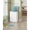 imageSONGMICS Trash Can 2 x 8 Gallon 2 x 30 L DualCompartment Garbage Can with SoftClose Lid Pedal and Inner Buckets Stainless Steel Includes 15 Liner Bags Matte White ULTB741W01Matte White