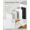 imageSONGMICS Trash Can 2 x 8 Gallon 2 x 30 L DualCompartment Garbage Can with SoftClose Lid Pedal and Inner Buckets Stainless Steel Includes 15 Liner Bags Matte White ULTB741W01Matte White