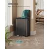imageSONGMICS Trash Can 2 x 8 Gallon 2 x 30 L DualCompartment Garbage Can with SoftClose Lid Pedal and Inner Buckets Stainless Steel Includes 15 Liner Bags Matte White ULTB741W01Slate Gray