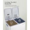 imageSONGMICS Trash Can 2 x 8 Gallon 2 x 30 L DualCompartment Garbage Can with SoftClose Lid Pedal and Inner Buckets Stainless Steel Includes 15 Liner Bags Matte White ULTB741W01Matte White