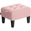 imageSONGMICS Foot Stool with Legs Small Footstool Ottoman Velvet Seat with Thick Cushion for Living Room Bedroom Entryway 330 lb Weight Capacity Jelly Pink ULOM501R01Jelly Pink