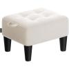 imageSONGMICS Foot Stool with Legs Small Footstool Ottoman Velvet Seat with Thick Cushion for Living Room Bedroom Entryway 330 lb Weight Capacity Jelly Pink ULOM501R01Cream White