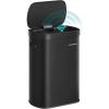 imageSONGMICS Motion Sensor Trash Can 13Gallon 50 L Automatic Garbage Can with Soft Close Lid Stainless Steel Wave or Touch to Open Includes 15 Bags Ink Black ULTB640B01Ink Black