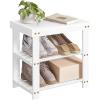 imageSONGMICS Shoe Rack Bench 3Tier Bamboo Shoe Storage Organizer Entryway Bench Holds Up to 286 lb 113 x 197 x 178 Inches for Entryway Bathroom Bedroom Ink Black ULBS001B01Cloud White
