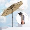 imageSONGMICS Patio Umbrella 9 ft Outdoor Table Umbrella Deck Umbrella with 8 Ribs UPF 50 30 DualTilt System Base Not Included for Patio Garden Pool White UGPU09BEV1Taupe