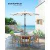 imageSONGMICS Patio Umbrella 9 ft Outdoor Table Umbrella Deck Umbrella with 8 Ribs UPF 50 30 DualTilt System Base Not Included for Patio Garden Pool White UGPU09BEV1White