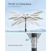 imageSONGMICS Patio Umbrella 9 ft Outdoor Table Umbrella Deck Umbrella with 8 Ribs UPF 50 30 DualTilt System Base Not Included for Patio Garden Pool White UGPU09BEV1White