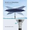 imageSONGMICS Patio Umbrella 9 ft Outdoor Table Umbrella Deck Umbrella with 8 Ribs UPF 50 30 DualTilt System Base Not Included for Patio Garden Pool White UGPU09BEV1Navy Blue