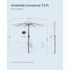 imageSONGMICS Patio Umbrella 9 ft Outdoor Table Umbrella Deck Umbrella with 8 Ribs UPF 50 30 DualTilt System Base Not Included for Patio Garden Pool White UGPU09BEV1White