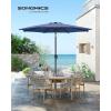 imageSONGMICS Patio Umbrella 9 ft Outdoor Table Umbrella Deck Umbrella with 8 Ribs UPF 50 30 DualTilt System Base Not Included for Patio Garden Pool White UGPU09BEV1Navy Blue