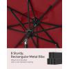 imageSONGMICS Patio Umbrella 9 ft Outdoor Table Umbrella Deck Umbrella with 8 Ribs UPF 50 30 DualTilt System Base Not Included for Patio Garden Pool White UGPU09BEV1Red