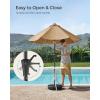 imageSONGMICS Patio Umbrella 9 ft Outdoor Table Umbrella Deck Umbrella with 8 Ribs UPF 50 30 DualTilt System Base Not Included for Patio Garden Pool White UGPU09BEV1Taupe