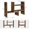 imageSONGMICS Bamboo File Organizer Paper Sorter with 5 Adjustable Shelves Top Storage Compartments Natural UOFS44YDesktop Organizer