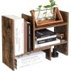 imageSONGMICS Bamboo File Organizer Paper Sorter with 5 Adjustable Shelves Top Storage Compartments Natural UOFS44YDesktop Organizer