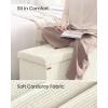 imageSONGMICS MAZIE Collection  Storage Ottoman Bench Foldable Foot Rest 15 x 43 x 15 Inches End of Bed Bench Storage Chest Load 660 lb Living Room Bedroom Entryway Cream White ULSF604W01Cream White
