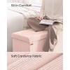 imageSONGMICS MAZIE Collection  Storage Ottoman Bench Foldable Foot Rest 15 x 43 x 15 Inches End of Bed Bench Storage Chest Load 660 lb Living Room Bedroom Entryway Cream White ULSF604W01Jelly Pink