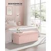 imageSONGMICS MAZIE Collection  Storage Ottoman Bench Foldable Foot Rest 15 x 43 x 15 Inches End of Bed Bench Storage Chest Load 660 lb Living Room Bedroom Entryway Cream White ULSF604W01Jelly Pink
