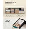 imageSONGMICS MAZIE Collection  Storage Ottoman Bench Foldable Foot Rest 15 x 43 x 15 Inches End of Bed Bench Storage Chest Load 660 lb Living Room Bedroom Entryway Cream White ULSF604W01Cream White