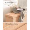 imageSONGMICS MAZIE Collection  Storage Ottoman Bench Foldable Foot Rest 15 x 43 x 15 Inches End of Bed Bench Storage Chest Load 660 lb Living Room Bedroom Entryway Cream White ULSF604W01Apricot