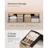 imageSONGMICS MAZIE Collection  Storage Ottoman Bench Foldable Foot Rest 15 x 43 x 15 Inches End of Bed Bench Storage Chest Load 660 lb Living Room Bedroom Entryway Cream White ULSF604W01Apricot