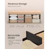 imageSONGMICS Mazie Collection  Storage Ottoman Bench 43 Inches Folding Foot Rest Stool End of Bed Bench Easy Assembly for Living Room Bedroom Entryway Apricot Orange ULSF077O01Apricot Orange
