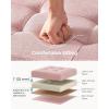 imageSONGMICS Mazie Collection  Storage Ottoman Bench 43 Inches Folding Foot Rest Stool End of Bed Bench Easy Assembly for Living Room Bedroom Entryway Apricot Orange ULSF077O01Jelly Pink