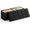 imageSONGMICS Mazie Collection  Storage Ottoman Bench 43 Inches Folding Foot Rest Stool End of Bed Bench Easy Assembly for Living Room Bedroom Entryway Apricot Orange ULSF077O01Ink Black