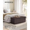 imageSONGMICS Mazie Collection  Storage Ottoman Bench 43 Inches Folding Foot Rest Stool End of Bed Bench Easy Assembly for Living Room Bedroom Entryway Apricot Orange ULSF077O01Brown