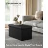 imageSONGMICS Mazie Collection  Storage Ottoman Bench 43 Inches Folding Foot Rest Stool End of Bed Bench Easy Assembly for Living Room Bedroom Entryway Apricot Orange ULSF077O01Ink Black
