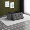 imageSONGMICS Mazie Collection  Storage Ottoman Bench 43 Inches Folding Foot Rest Stool End of Bed Bench Easy Assembly for Living Room Bedroom Entryway Apricot Orange ULSF077O01Dark Gray