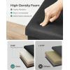 imageSONGMICS Mazie Collection  Storage Ottoman Bench 43 Inches Folding Foot Rest Stool End of Bed Bench Easy Assembly for Living Room Bedroom Entryway Apricot Orange ULSF077O01Ink Black