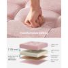 imageSONGMICS Mazie Collection  Storage Ottoman Bench 43 Inches Folding Foot Rest Stool End of Bed Bench Easy Assembly for Living Room Bedroom Entryway Apricot Orange ULSF077O01Jelly Pink