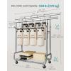 imageSONGMICS Clothes Rack HeavyDuty Rolling Clothing Garment Rack with Wheels Extendable Hanging Rod and Adjustable Height Portable with Shelf and Hooks Silver UHSR014E01Silver