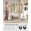 imageSONGMICS Clothes Rack HeavyDuty Rolling Clothing Garment Rack with Wheels Extendable Hanging Rod and Adjustable Height Portable with Shelf and Hooks Silver UHSR014E01Silver
