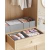imageSONGMICS Drawer Organizers Dresser Divider Organizers Set of 18 Foldable Fabric Storage Boxes for Socks Underwear Bras Ties Scarves Dove Gray URDZ006G05Dove Gray