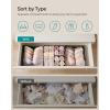 imageSONGMICS Drawer Organizers Dresser Divider Organizers Set of 18 Foldable Fabric Storage Boxes for Socks Underwear Bras Ties Scarves Dove Gray URDZ006G05Slate Gray