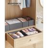 imageSONGMICS Drawer Organizers Dresser Divider Organizers Set of 18 Foldable Fabric Storage Boxes for Socks Underwear Bras Ties Scarves Dove Gray URDZ006G05Slate Gray