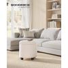 imageSONGMICS Round Ottoman Ottoman with Storage 177 x 177 x 175 Inches Foot Rest with Legs Velvet Load up to 330 lb for Living Room Bedroom Cream White ULOM012W01Cream White