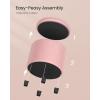 imageSONGMICS Round Ottoman Ottoman with Storage 177 x 177 x 175 Inches Foot Rest with Legs Velvet Load up to 330 lb for Living Room Bedroom Cream White ULOM012W01Jelly Pink