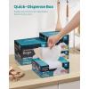 imageSONGMICS Trash Bags for 26Gallon 10 L Trash Cans Drawstring Kitchen Garbage Bags PreSeparated QuickDispense Box Liner Code R 2 Rolls 80 Count White UKRB011A0240 Count Pack of 2