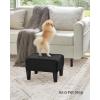 imageSONGMICS Foot Stool with Legs Small Footstool Ottoman LinenLook Fabric Seat with Thick Cushion for Living Room Bedroom Entryway 330 lb Weight Capacity Ink Black ULOM502B01Ink Black