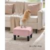 imageSONGMICS Foot Stool with Legs Small Footstool Ottoman LinenLook Fabric Seat with Thick Cushion for Living Room Bedroom Entryway 330 lb Weight Capacity Ink Black ULOM502B01Jelly Pink