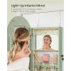 imageSONGMICS Wide Jewelry Organizer LED Jewelry Cabinet WallDoor Mounted Arched Mirror with Storage Lockable Rounded Corner Interior Mirror 39 x 165 x 425 Inches Laurel Green UJJC020C01SLaurel Green