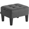 imageSONGMICS Foot Stool with Legs Small Footstool Ottoman LinenLook Fabric Seat with Thick Cushion for Living Room Bedroom Entryway 330 lb Weight Capacity Ink Black ULOM502B01Dark Gray