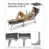 imageSONGMICS Sun Lounger Patio Chaise Lounge Chair Folding with Canopy 76 x 209 x 114 Inches Holds 330 lb Headrest Adjustable Backrest Outdoor Garden Pool Dark Gray UGCB19UV1
