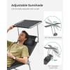 imageSONGMICS Sun Lounger Patio Chaise Lounge Chair Folding with Canopy 76 x 209 x 114 Inches Holds 330 lb Headrest Adjustable Backrest Outdoor Garden Pool Dark Gray UGCB19UV1