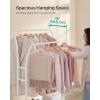 imageSONGMICS Clothes Rack Clothing Rack with Shelves Garment Racks Heavy Duty Double Rod Clothes Rack with 6 Hooks Clothes Storage and Display for Living Room Bedroom Ink Black UHSR109B01White