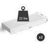 imageSONGMICS Floating Wall Shelf 157 Inches Set of 2 with Metal Bracket for Easy Installation Display Trinkets Picture Frames Potted Plants in The Living Room Entryway Bedroom White ULWS14WT2White